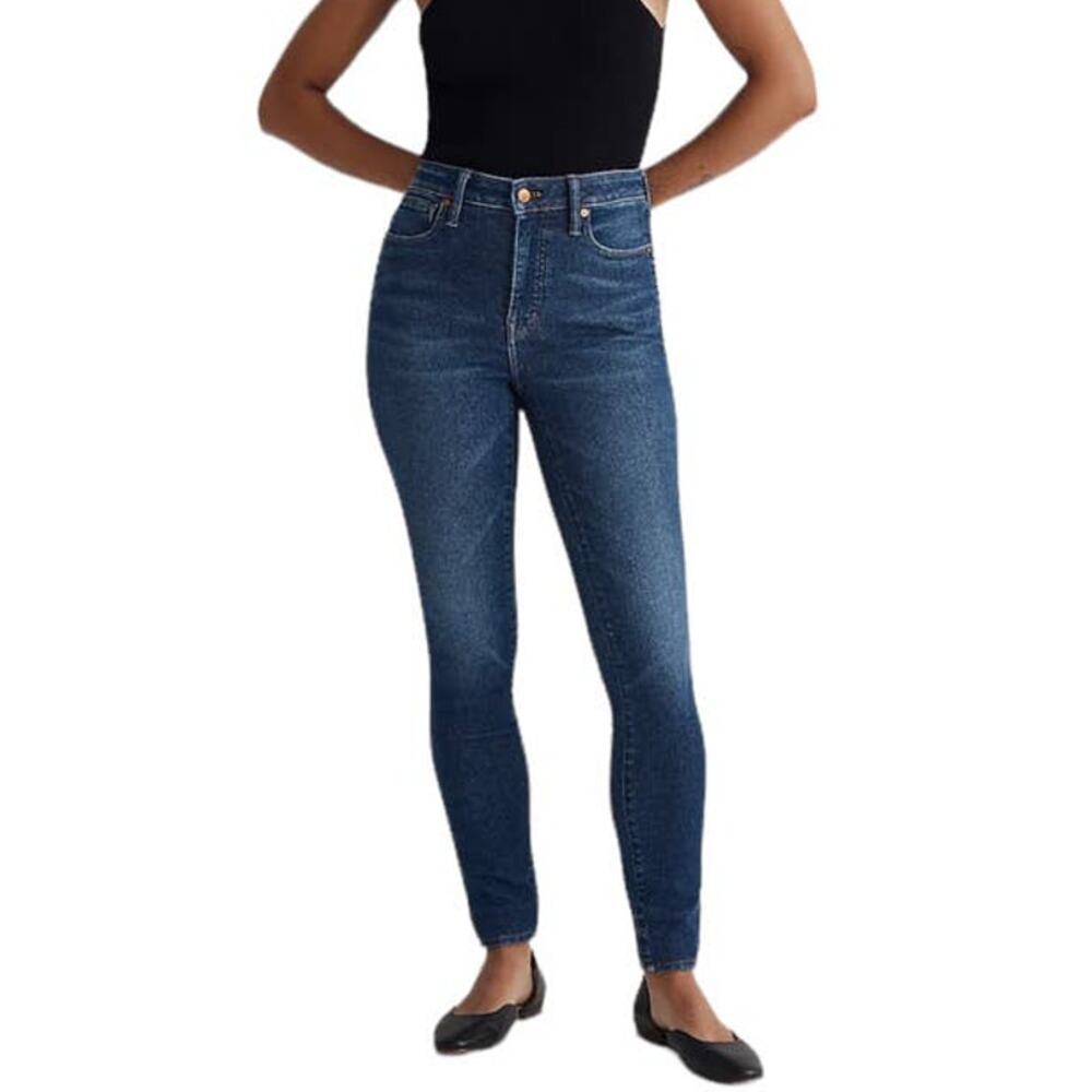 NWT Madewell Curvy High Rise Skinny Stretch Blue Jeans Denim Plus Size 34 P